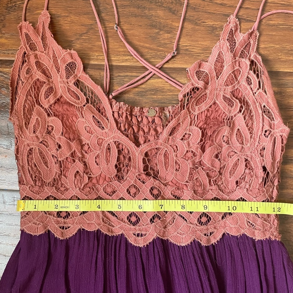 Free People Plum and Coral Mini Dress - Picture 6 of 8